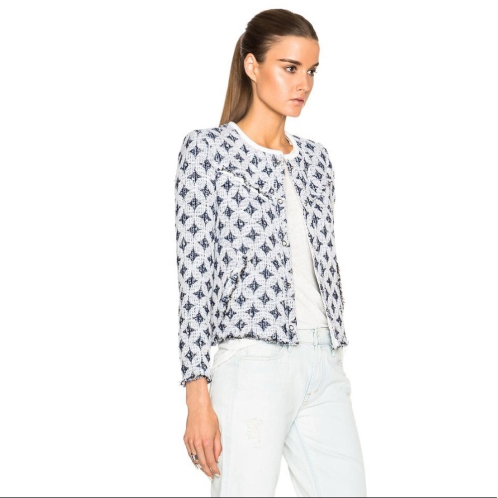 IRO Handi Cotton leather diamond textured jacket - Picture 1 of 8